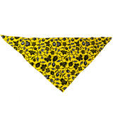 Triangular scarf headband scarf floral - Yellow and balck