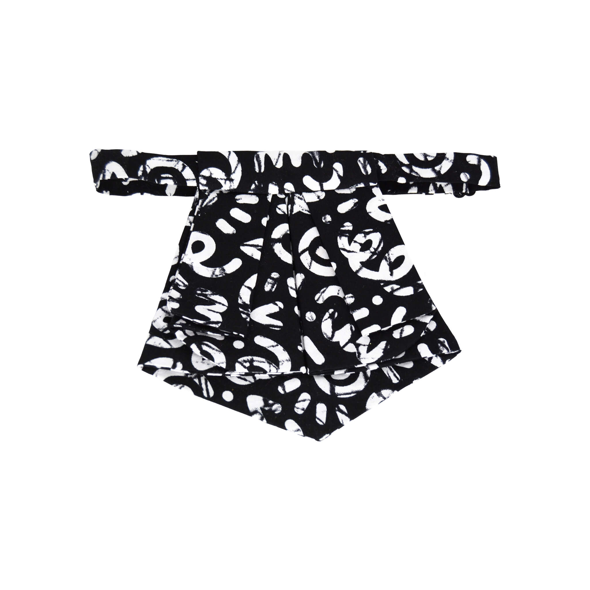 Cravate courte homme - blanc et noir, graphique