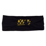 Running headband with removable knot - black
