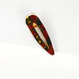 Teardrop barrette - red and black