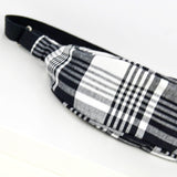 Plaid Madras belt bag - black and white