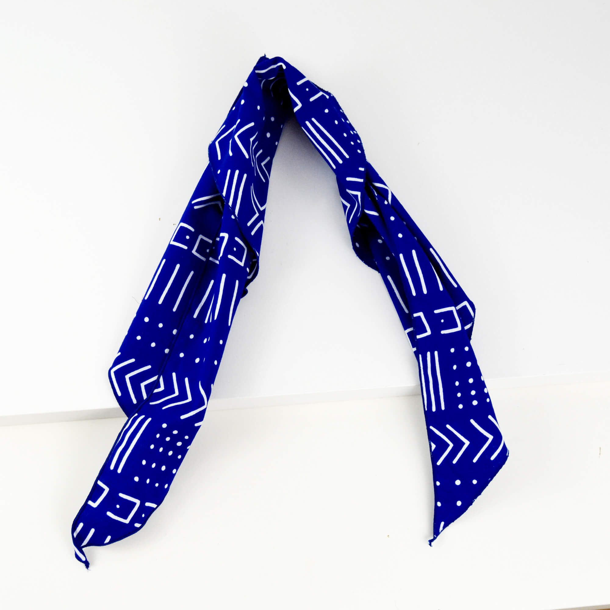 Foulard bandau triangulaire - bleu et blanc