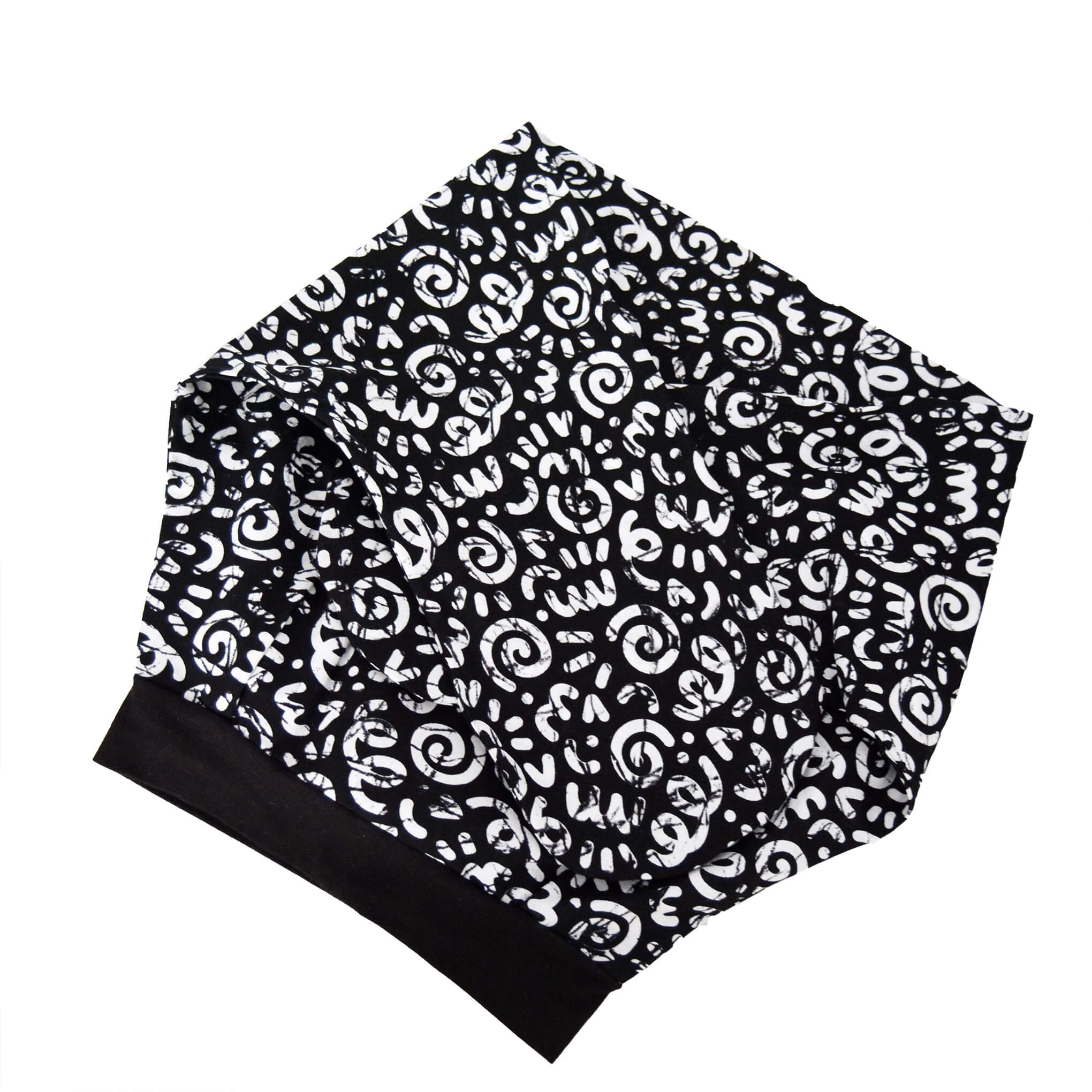 bonnet turban noir et blanc taille unique avec tige metallique