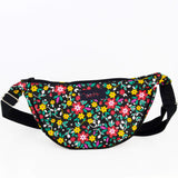 Floral belt bag in Chita - black