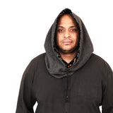 Reversible Hooded Neck Warmer – Gray and Mud Cloth