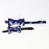 Father-Son tie dye Bow Ties - Blue & white