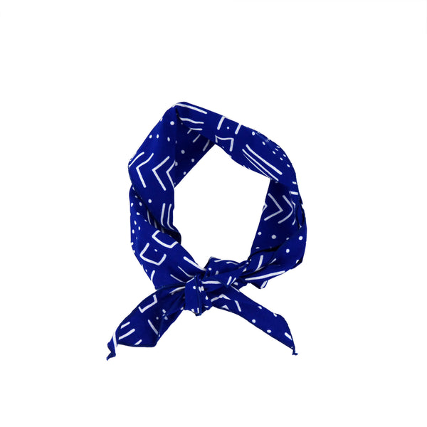 Foulard bandau triangulaire - bleu et blanc