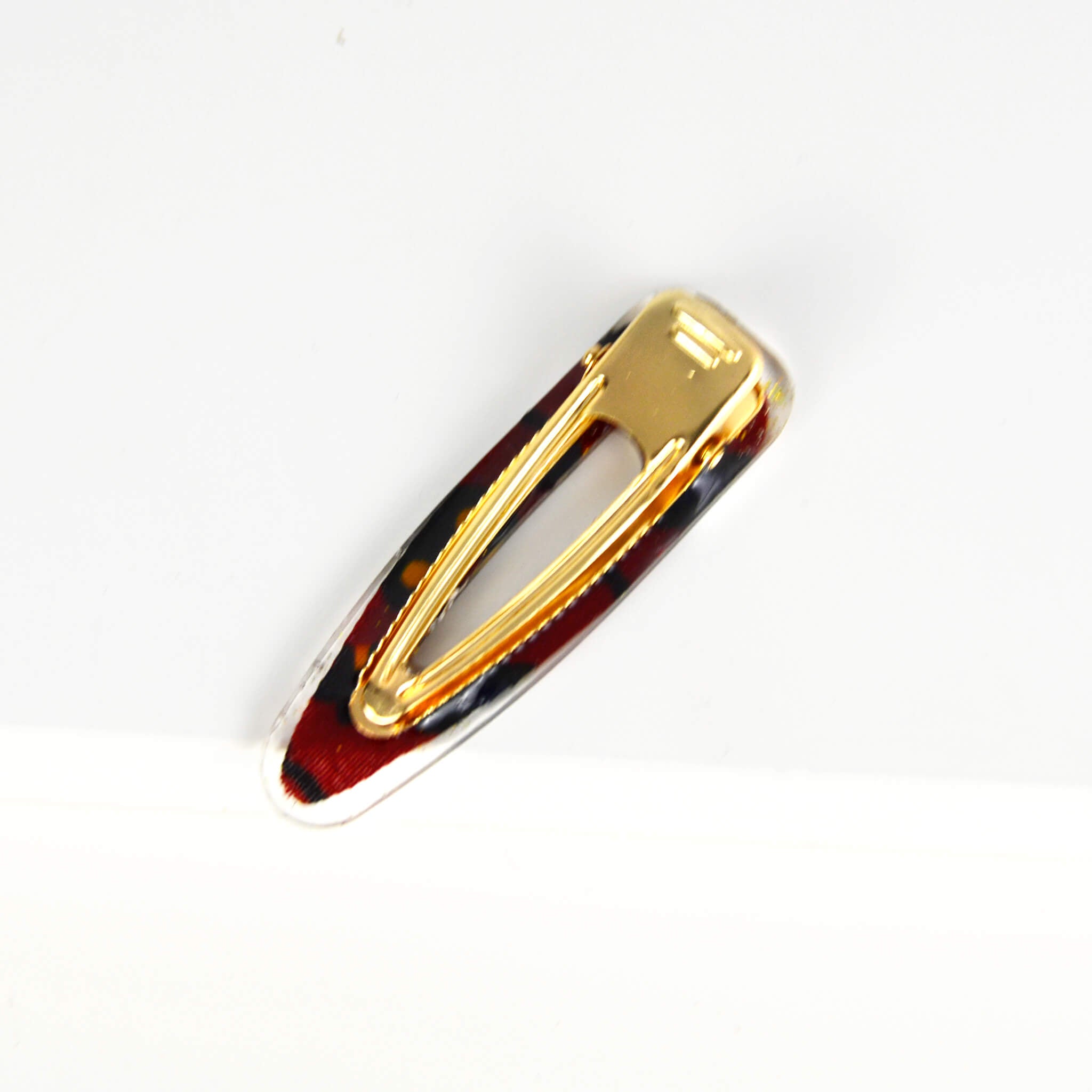 Teardrop barrette - red and black