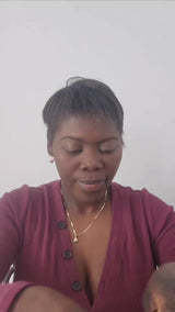 video of how to tie a beige wire head wrap turban beanie handmade in canada