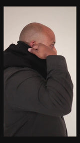 Reversible Hooded Neck Warmer – Black and white
