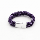 Bracelet tressé violet – Fermoir métallique