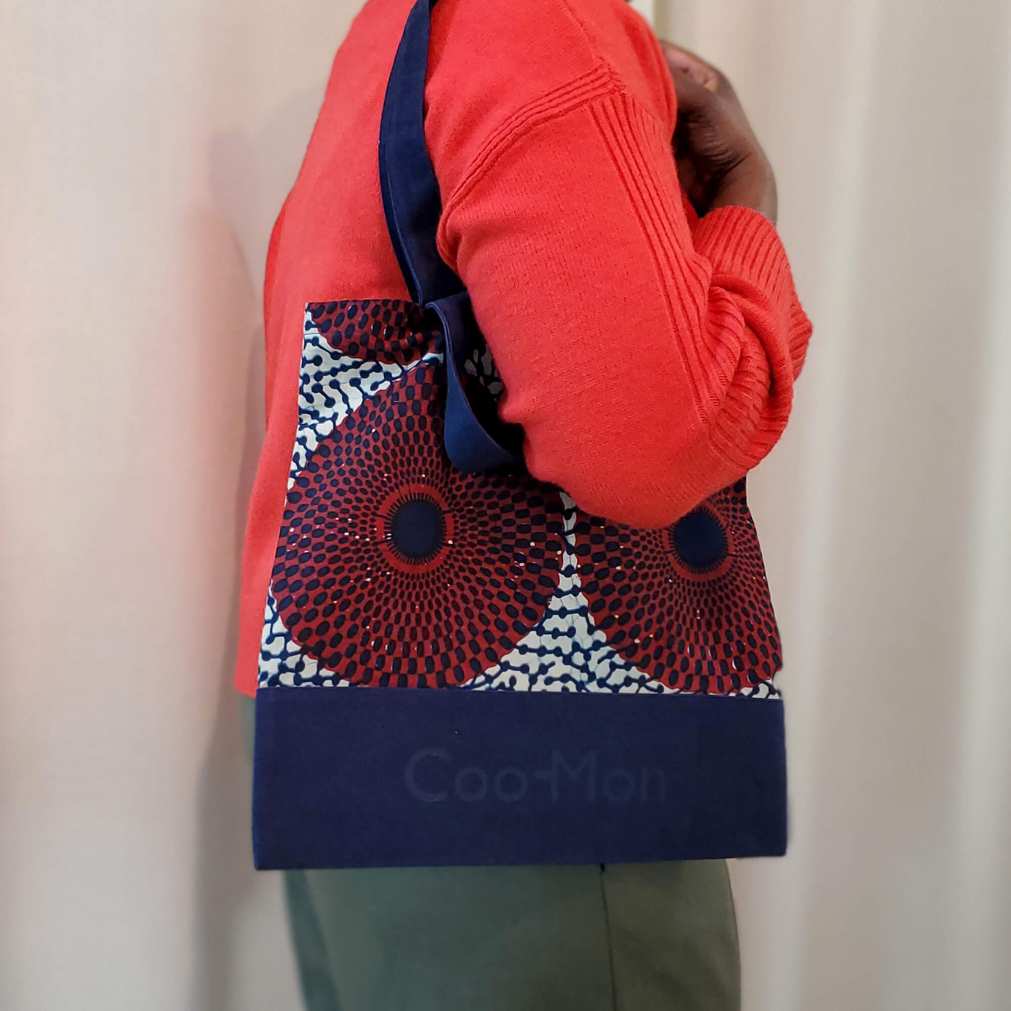 Sac réutilisable pour les courses et le marché - beige et rouge