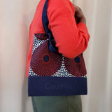 Sac réutilisable pour les courses et le marché - beige et rouge