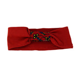 Running headband with removable knot - red