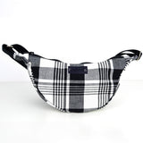 Plaid Madras belt bag - black and white