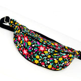Floral belt bag in Chita - black