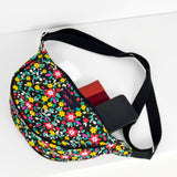Floral belt bag in Chita - black