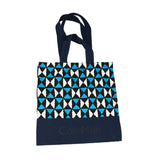 Sac réutilisable pour les courses et le marché - bleu, blanc, noir