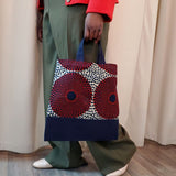 Sac réutilisable pour les courses et le marché - beige et rouge