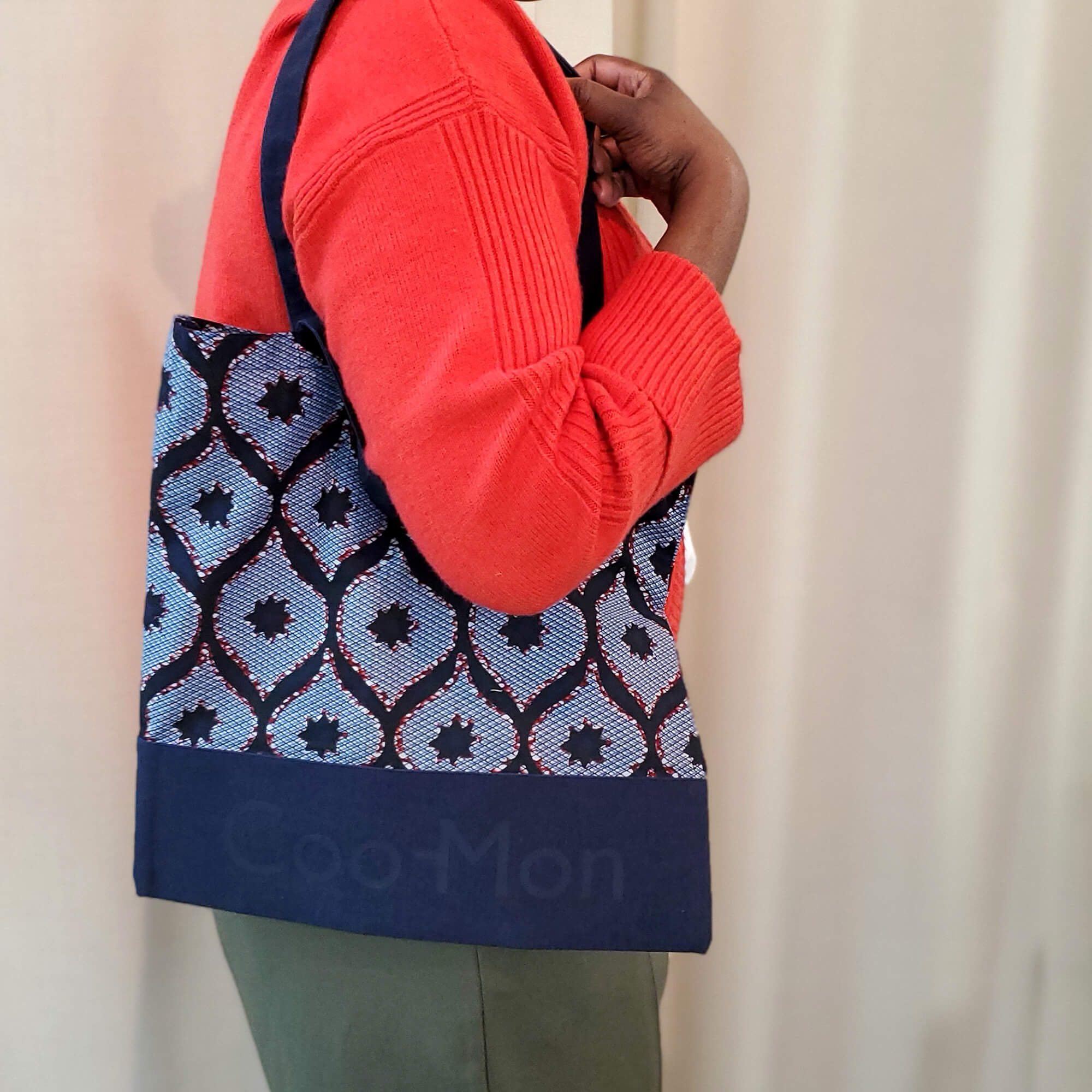 Sac réutilisable pour les courses et le marché - bleu, gris