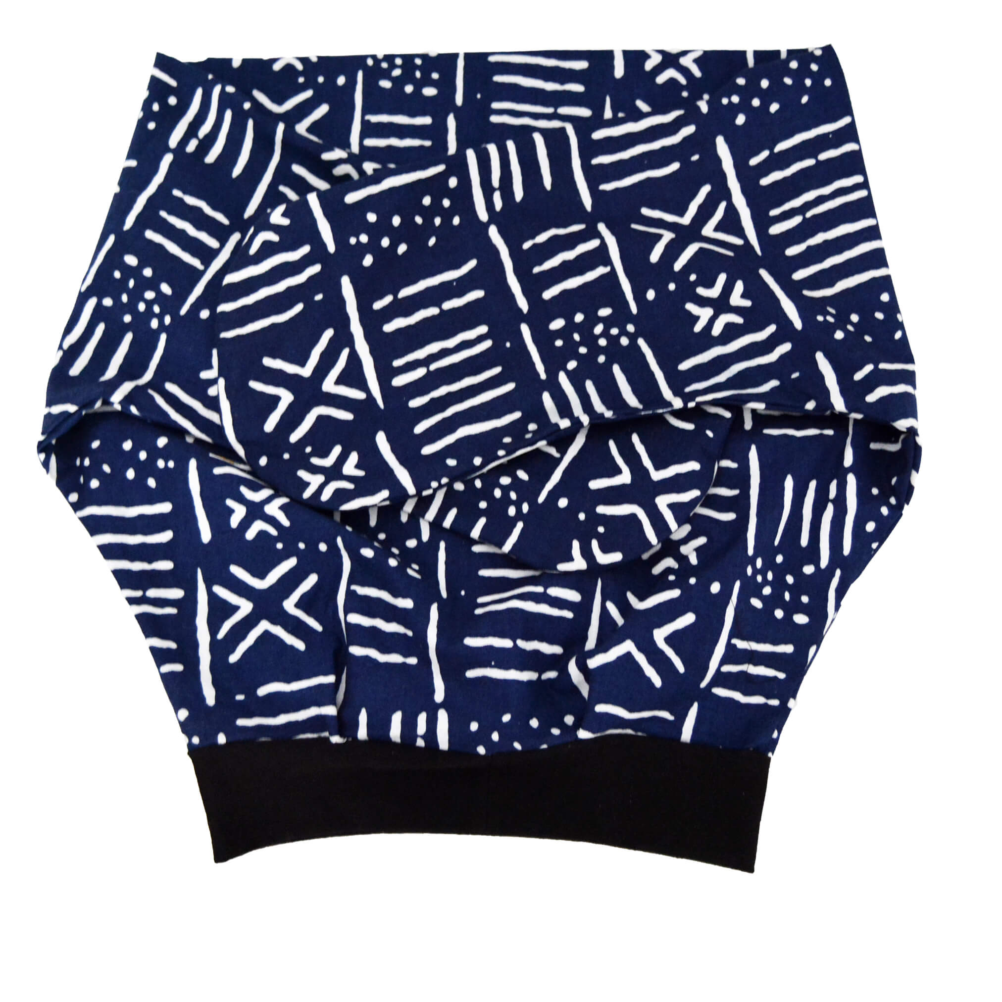 Turban avec fil métallique – bleu marine et blanc