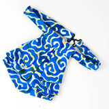 Women short tie - blue and white
