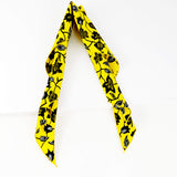 Triangular scarf headband scarf floral - Yellow and balck