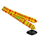 Bandeau À Nouer À Carreaux - Jaune Et Rouge Madras