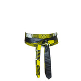 Reversible Wide Wrap Knot Belt Obi - Green African Print