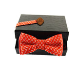 Red Bow Tie - White Polka Dots Shweshwe