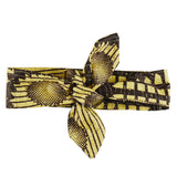 Tie Knot Headband, One Size Hairband - Beige African Print