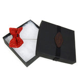 Lapel Pin- Red Glitter Burlap Bow Tie