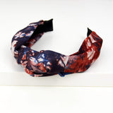 african batik blue and ocher handmade headband