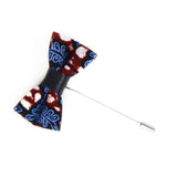 Lapel Pin - African Print Recycled Leather Bow Tie