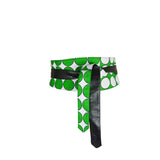 Knot Wrap Belt, High Waist Belt- Green Polka Dot African print