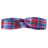 Twist Headwrap - Pink Blue Madras