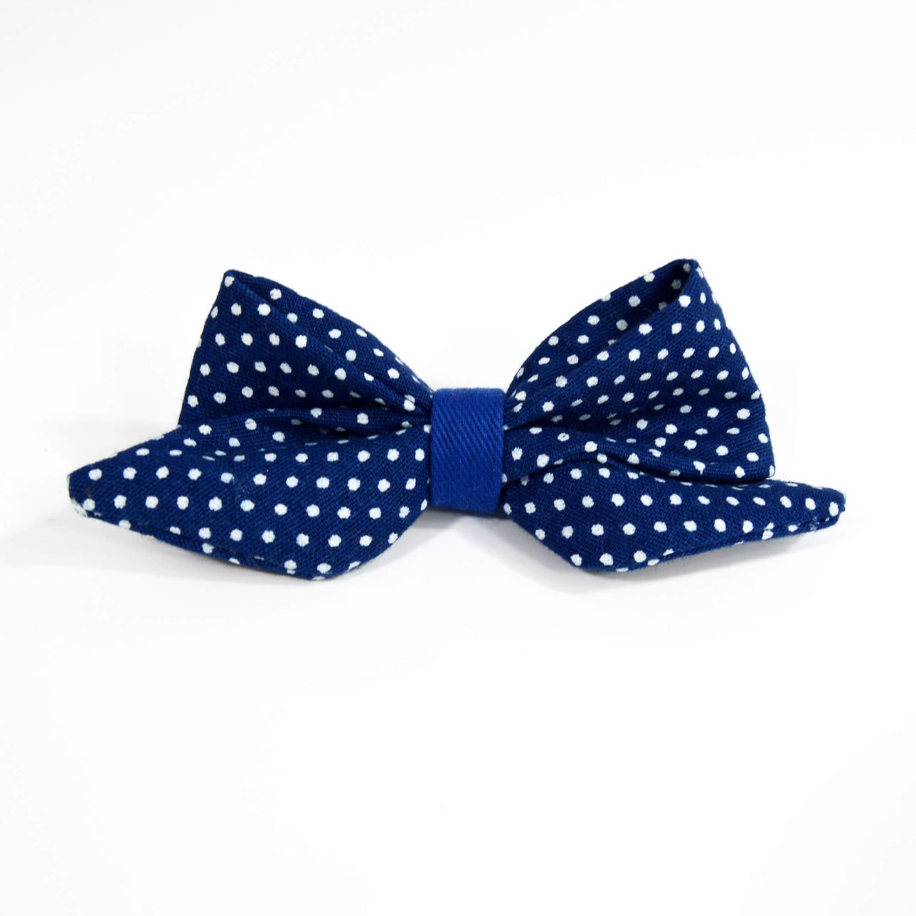 Hair Clip, Baby Hair Barrette - Navy Blue White Polka Dot