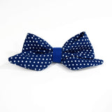 Hair Clip, Baby Hair Barrette - Navy Blue White Polka Dot