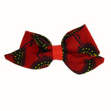 Hair Clip, Baby Girl Hair Barrette - Red Black African print