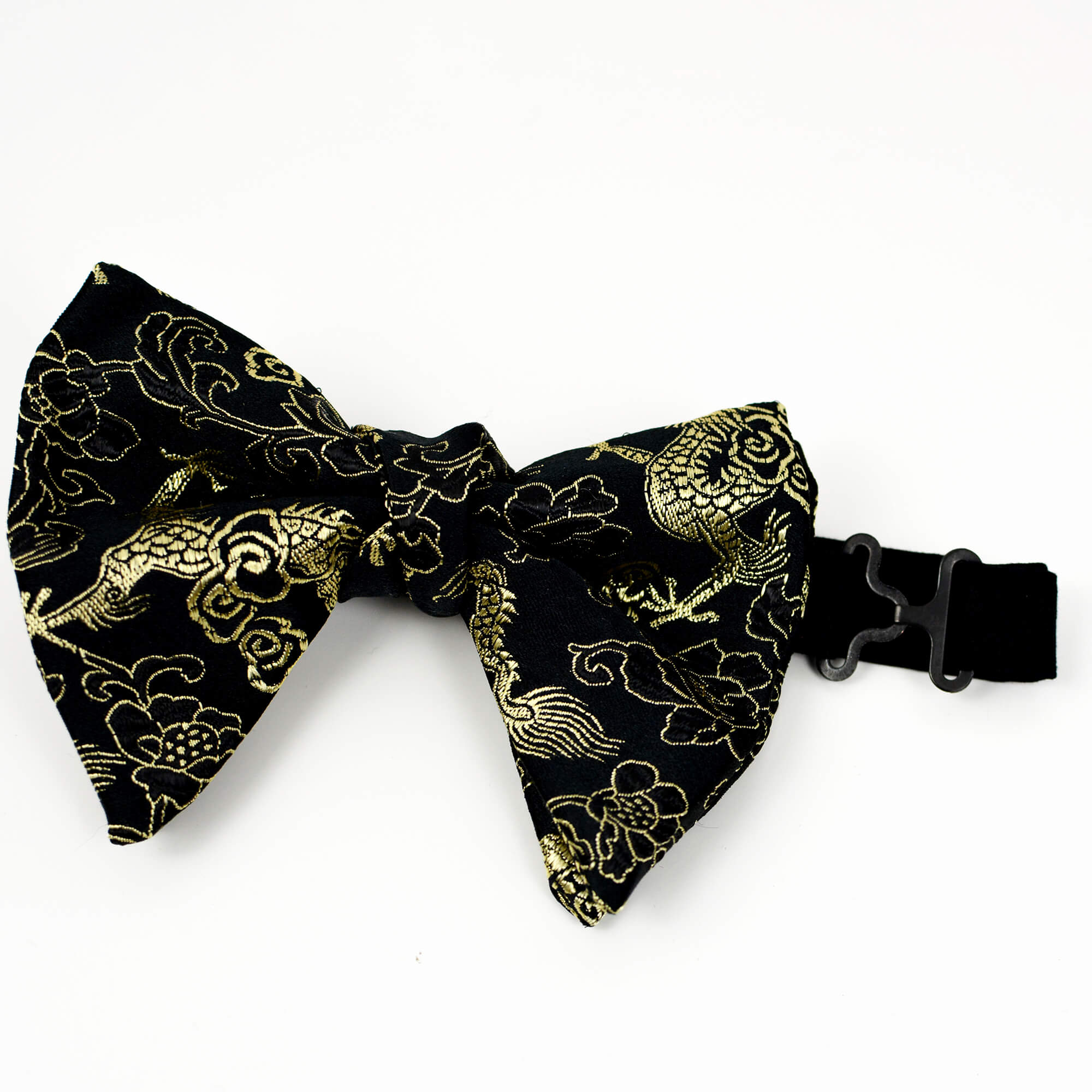 Grand Nœud Papillon Butterfly - Noir Et Doré