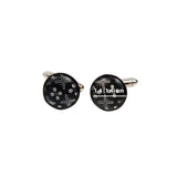 cauris shell pattern black and white cufflinks
