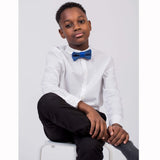 Boy Bow Tie, Kid And Toddler - Navy Blue & White Fine Polka Dot
