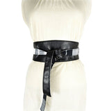 Reversible Obi Belt - Pink And Blue Madras & Faux Leather