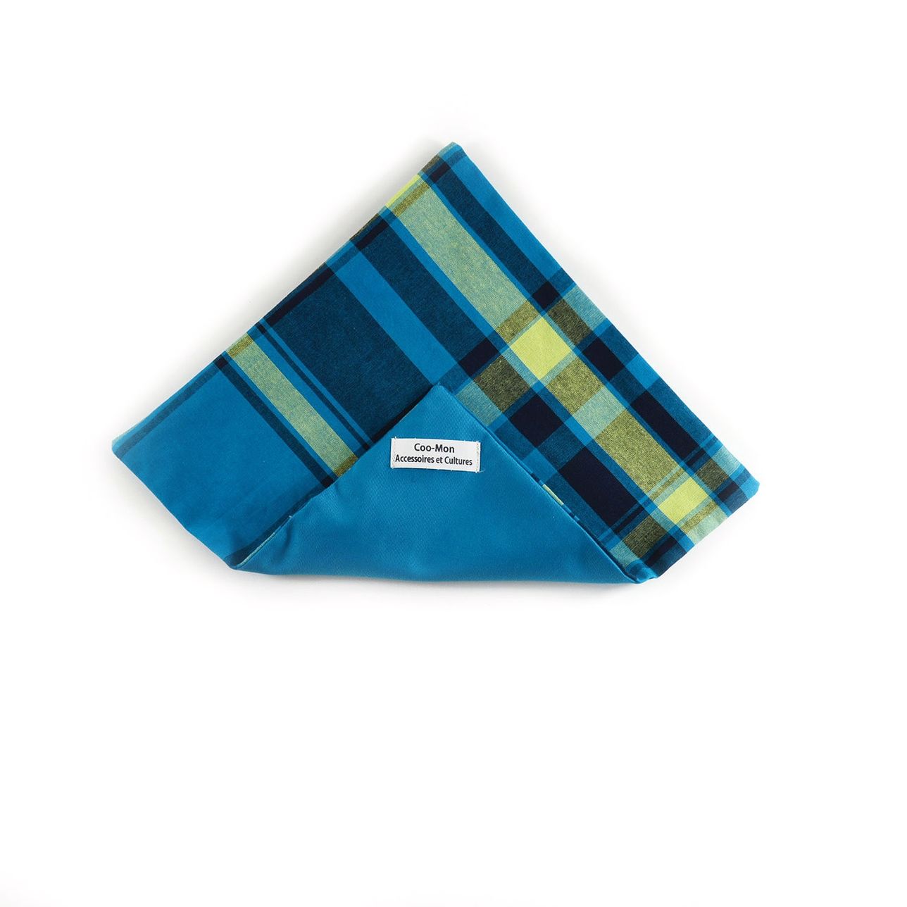 Reversible Pocket Square - Blue Plaid Madras