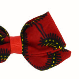 Hair Clip, Baby Girl Hair Barrette - Red Black African print