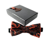 Black Bow Tie-Red Dragon Pattern