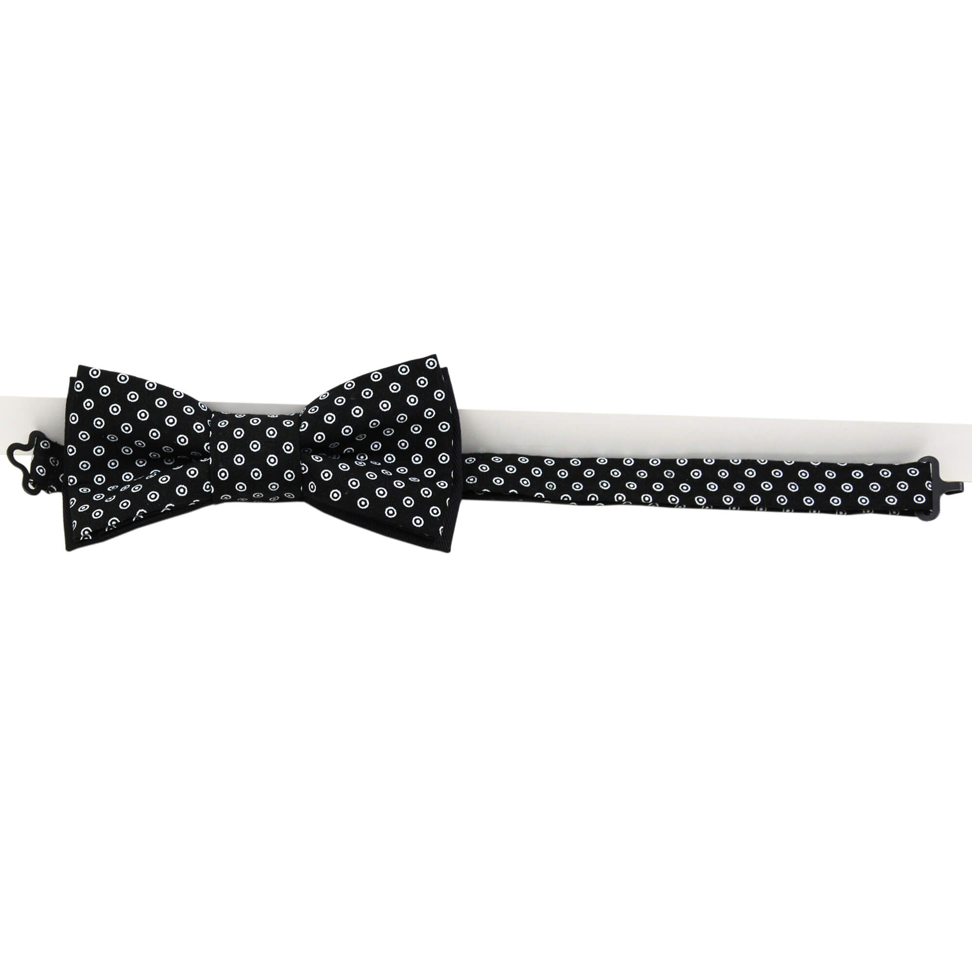 boucle homme noir pois blanc faite au Québec