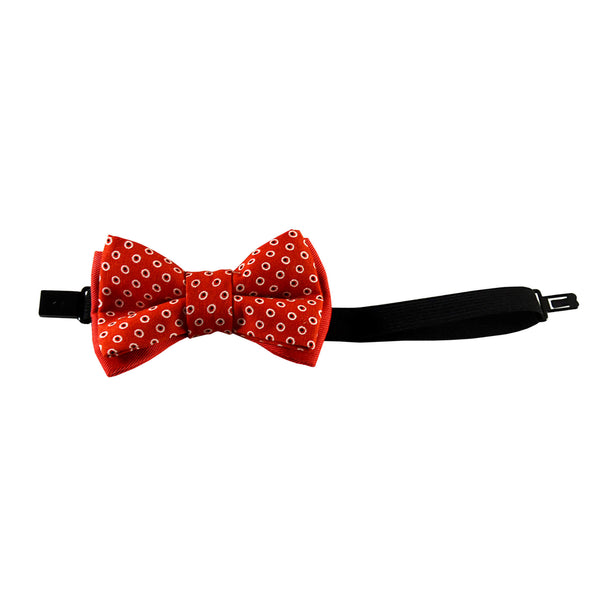 baby boy and toddler red bow tie with white polka dots