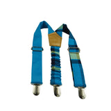 Boy Suspenders And Bow Tie - Blue Plaid Madras