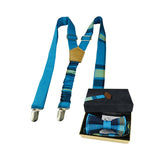 Noeud Papillon Et Bretelles - Bleu Madras